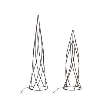 Conjunto De 2 Decoraciones Figuras Led Forma De Árbol De Navidad Minimalista Moderno Neiden