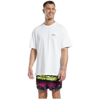 Reebok Sport Camiseta T-shirt Blanc avec graphismes Smiley para mujer