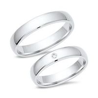 alianzas 8 quilates oro blanco con diamante