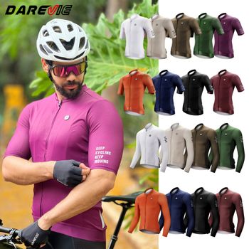 DAREVIE Maillot de Ciclismo de manga larga para hombre y mujer, Jersey transpirable de talla pequeña con FPS 50 +, nivel de entrenamiento