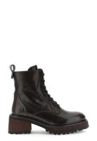 botines de piel con cordones y suela track dark brown 37