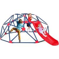 cupula de escalada juego de cupula geometrica con tobogan resistente costway 242 x 183 x 92cm multicolor