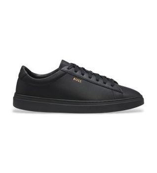 BOSS para hombre. 50552853 Zapatillas de piel Kieran Tenn negro (47), Plano, Cordones, Casual
