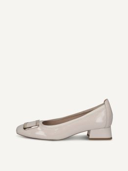 CAPRICE Pumps, white, made of Leather with Trapeze heel, Size 37