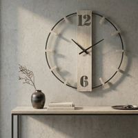reloj de pared de metal plateado cm 61x45x63