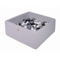 meowbaby piscina de bolas cuadrada seca para ninos gris oscuro  blanconegrotransparenteplata 200 pcs 90x90x40cm