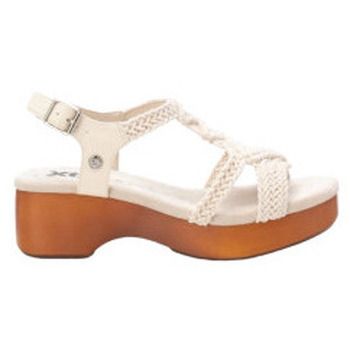 Xti Alpargatas sandalia con cuña simil madera y corte textil para mujer