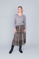 sueter de cuello redondo con lentejuelas grey