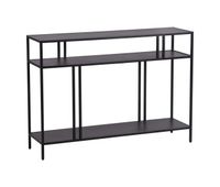 mesa consola kumlinge con 2 estantes estructura metalica 78 x 110 x 30 cm - negro encasa