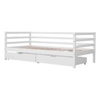 cama infantil blanca 190 x 90 cm con cajones jules