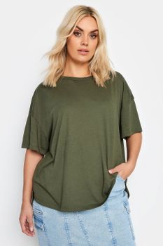 Yours Camiseta Amplia Caqui , Mujer Curvy Y Tallas Grandes, Limited Collection