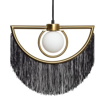 Lámpara Colgante Metal Con Flecos Dalila Negro