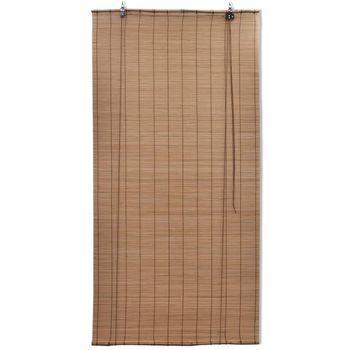 Estor Enrollable | Cortina Enrollable De Bambú 2 Unidades Marrón 100x160 Cm