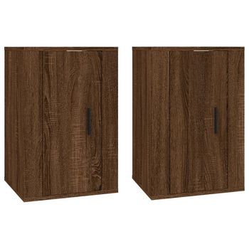 2 Uds Muebles Tv De Pared | Mueble De Salón | Armario Tv Roble Marrón 40x34,5x60 Cm