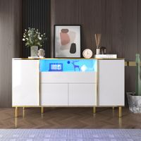 aparador blanco de lujo moderno con iluminacion led