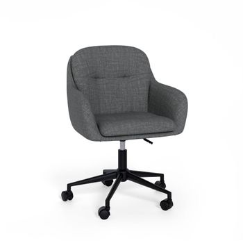 Silla de escritorio acolchada en gris oscuro