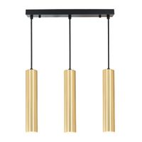 lampara de techo lineal 3 luces tubos 30cm gu10 dorado