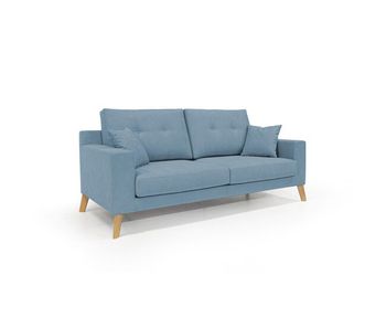 Danish sofá moderno de tela suave e impermeable 166 cm azul claro