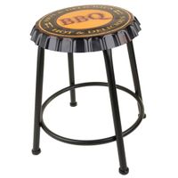 taburete de metal negro 35x35x46