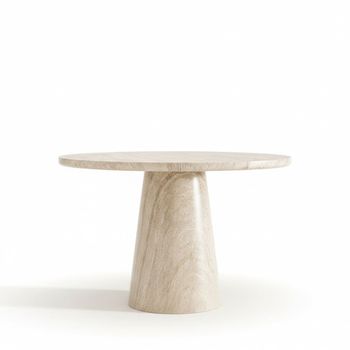 Mesa de comedor redonda para 4 personas efecto travertino - beige