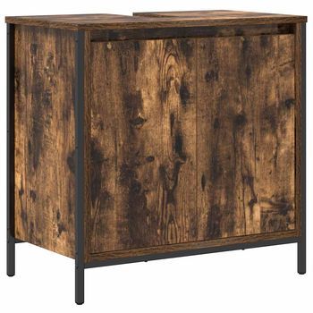 Mueble De Baño Con Lavabo Roble Ahumado 60x34,5x60 Cm