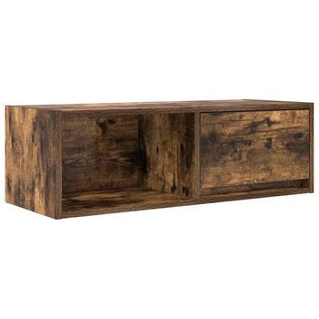 Mueble Tv | Mueble De Salón | Mesa De Tv De Roble Ahumado 80x31x25,5cm Madera De Ingeniería