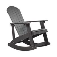 silla mecedora gris oscuro de madera sintetica resistente a la intemperie estilo moderno adirondack
