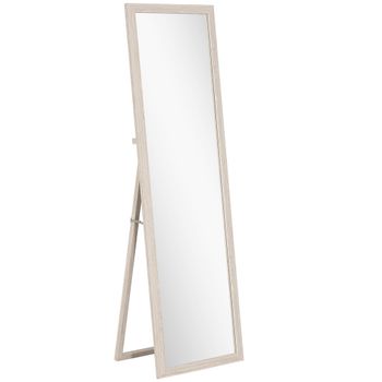 HOMCOM Espejo de Cuerpo Entero 160 x 50 cm, versátil, diseño rectangular con marco, Blanco