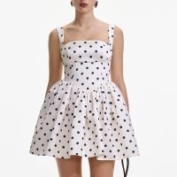 self-portrait polka dot satin mini dress - uk 8