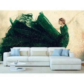 Fotomural Vinilo Chica Baile Verde 500 X 300 Cm