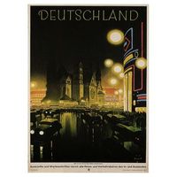 legendarte - cartel turistico vintage deutschland - cuadro lienzo impresion digital cm 50x70