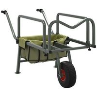 carrito de pesca con rueda acero recubrimiento en polvo verde vidaxl