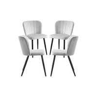 pack 4 sillas luk terciopelo de terciopelo 77504641 cm - gris claro