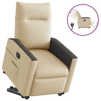 Sillón De Salón | Silla | Silló Eléctrico Reclinable Elevable De Tela Color Crema Cfw651344