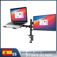 soporte de monitor doble para monitores y laptops soporte universal totalmente ajustable para monitor de 13-27 pulgadas y laptop de 17 pulgadas