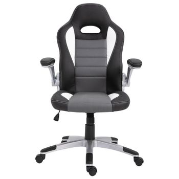HomCom Silla Gaming Ergonómica Gris/Negro