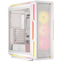 corsair icue link 5000t lx rgb mid tower eatx cristal templado usb-c blanca