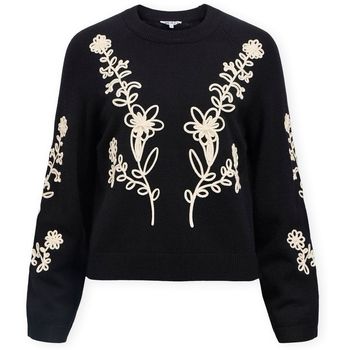 Object Jersey Noos Laney Rubin Knit - Black/Sandshell para mujer