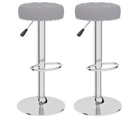 vidaxl taburetes de cocina 2 unidades tela gris