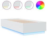 cama para adulto  cama individual  estructura de cama con led madera ingenieria blanco 90x200 cm