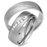 alianzas 18 quilates oro blanco 7 diamantes