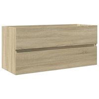 mueble de lavabo de bano madera roble sonoma 100x385x45 cm vidaxl