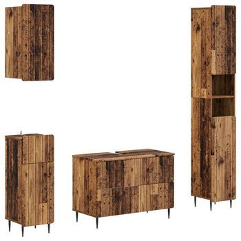Juego De Armarios De Baño De 4 Piezas Zwolle Madera Envejecida Vidaxl