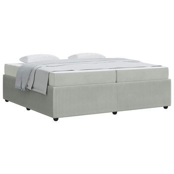 Estructura De Cama Con Colchón Gris Claro 200 X 200 Cm