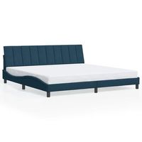 estructura de cama sin colchon hanko terciopelo azul 200x200 cm vidaxl
