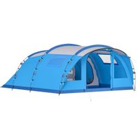 outsunny tienda de campana familiar tipo tunel para 4 personas con 3 habitaciones puerta 4 ventanas impermeable facil montaje