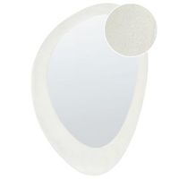 espejo de pared de terciopelo decorativo estilo moderno colgante blanco forma irregular 60 x 90 cm audes