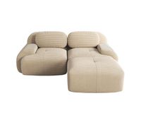 sofa esquinero 82 - modular con brazos curvados sin montaje espuma viscoelastica para salon zonas de descanso y dormitorio - beige
