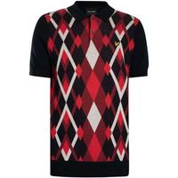 lyle  scott polo polo de punto de algodon con estampado de rombos para hombre