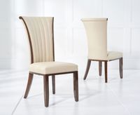 alpine cream leather dining chairs - cream
